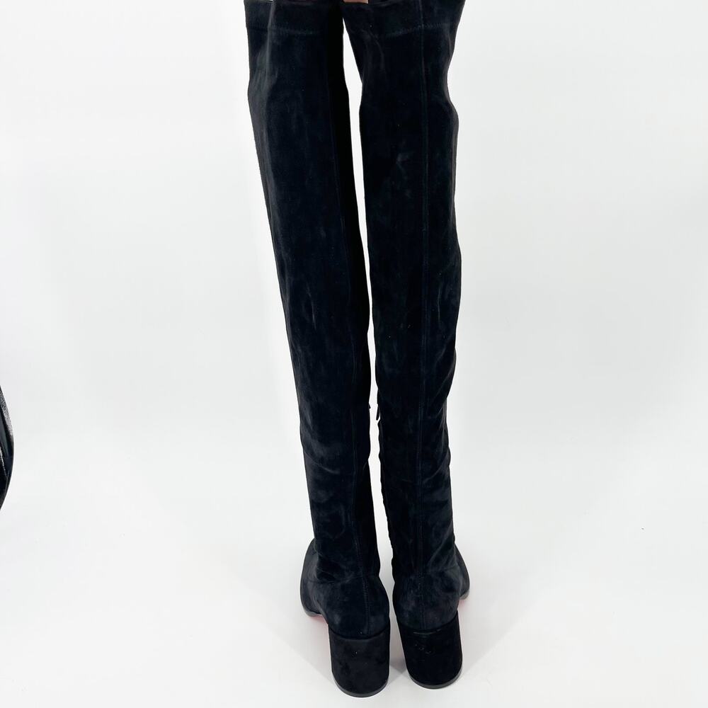 Christian Louboutin Stretchadoxa Black Over the Knee Block Heel Boots EU 36.5 - Picture 7 of 12